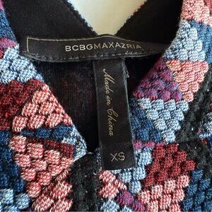 BCBGMaxAzria Colorful Knit City Halter Dress- Beautiful fabric